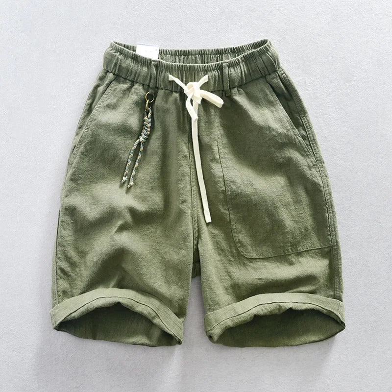 Herren Neue Casual Shorts aus Baumwolle und Leinen