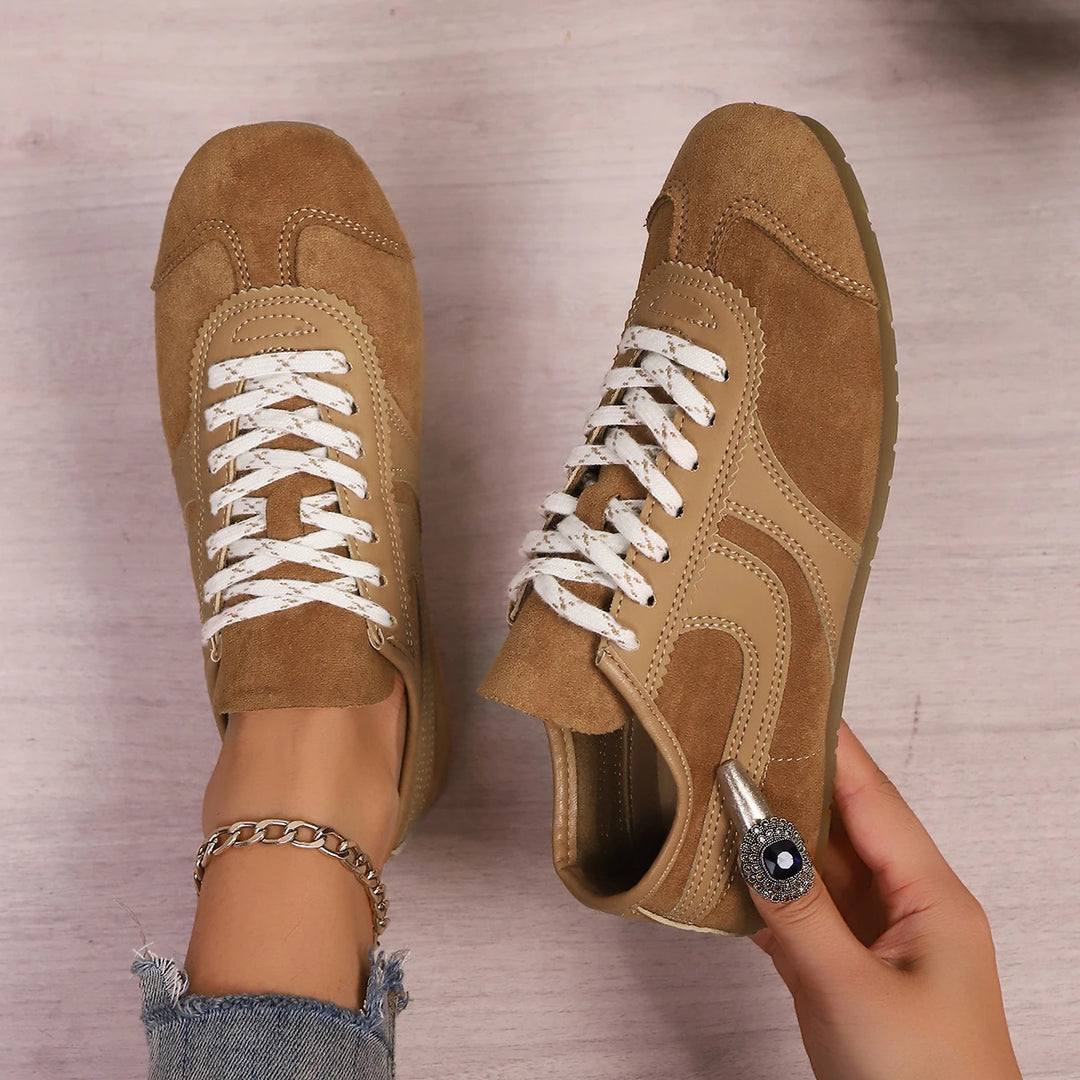 chaussures plates à lacets pour femmes, grandes tailles