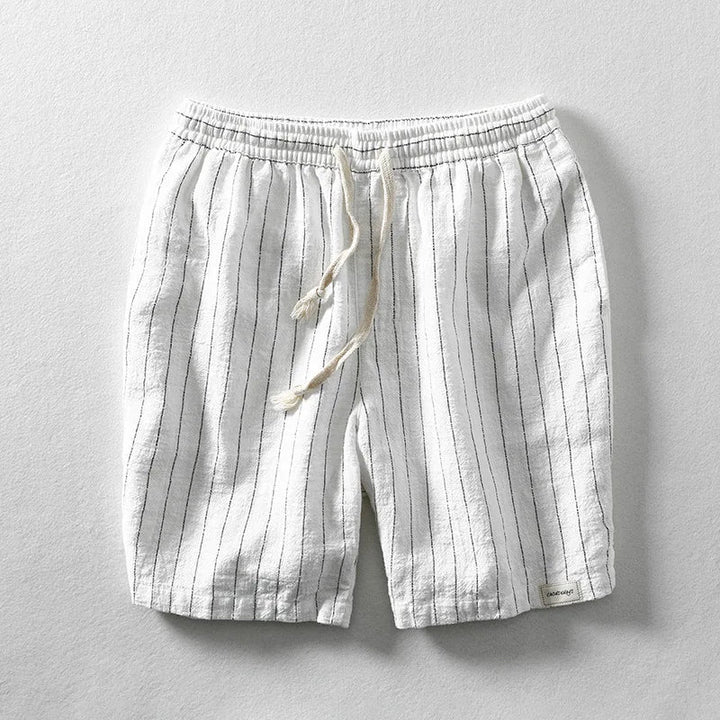Herren-Casual-Shorts aus Baumwolle und Leinen, lockere Passform