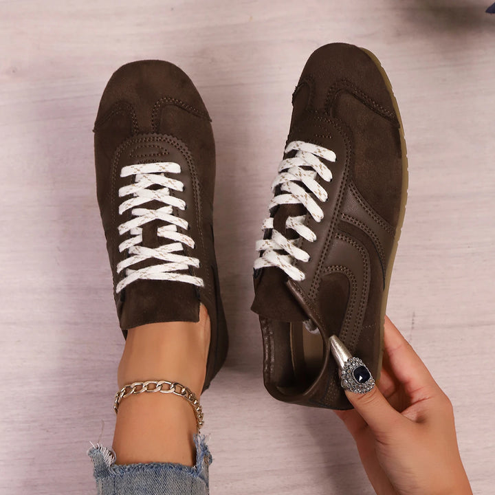 chaussures plates à lacets pour femmes, grandes tailles