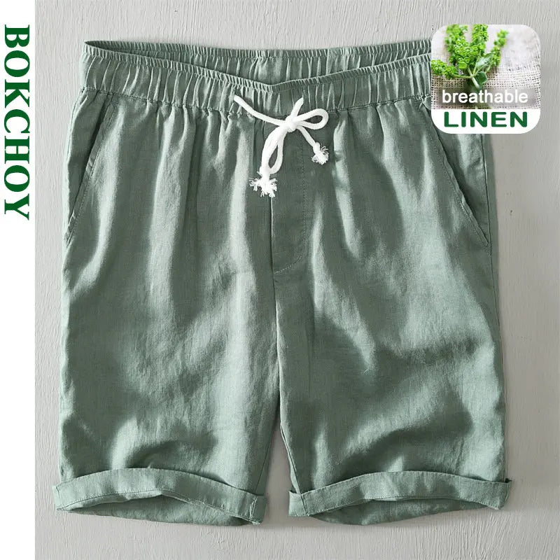 Neue Einfache Sommer Shorts 100% Leinen