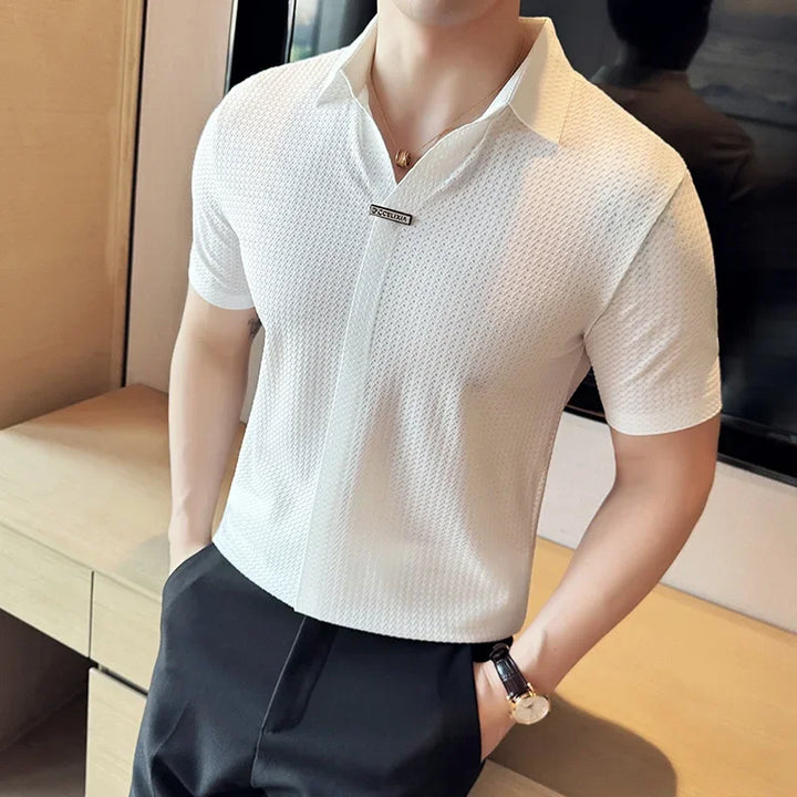 Benny | Slim Fit Polo aus eisiger Seide