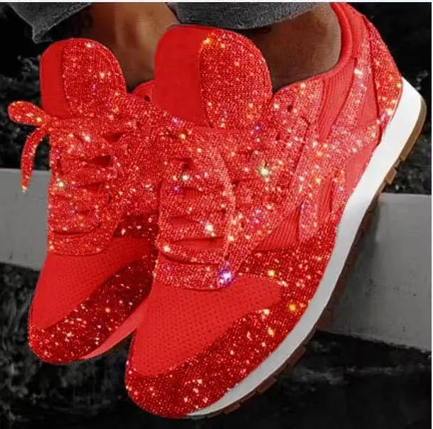 Damen Schuhe Sneakers Glitzer