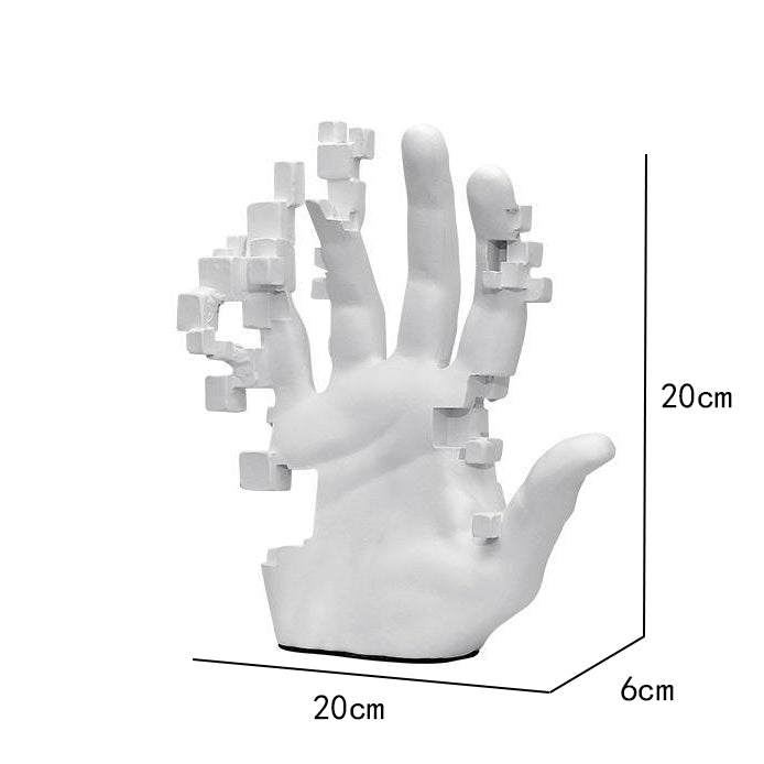 Pixel Hand Skulptur