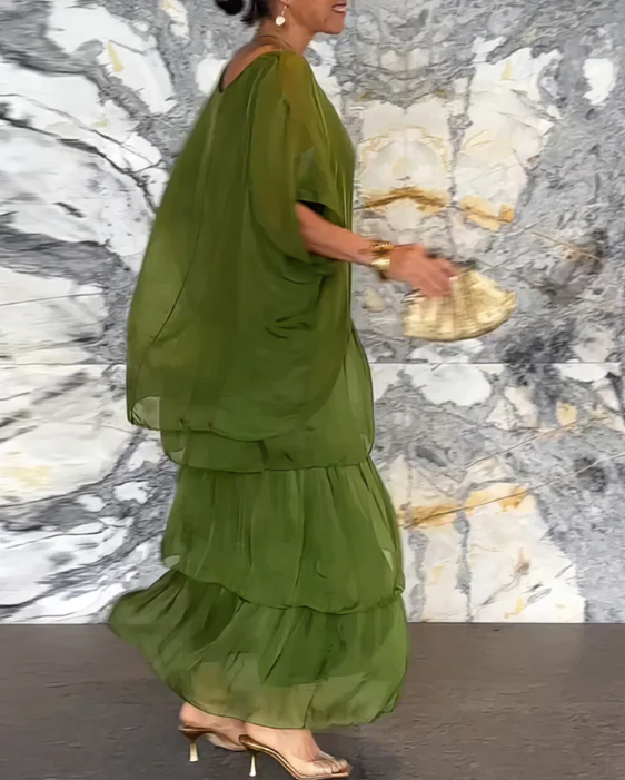 Alba™ | Lockeres Maxikleid mit Rundhalsausschnitt