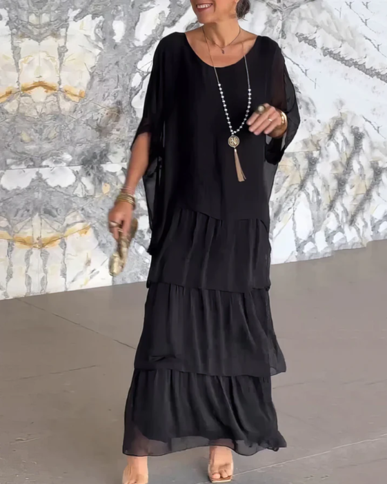 Alba™ | Lockeres Maxikleid mit Rundhalsausschnitt