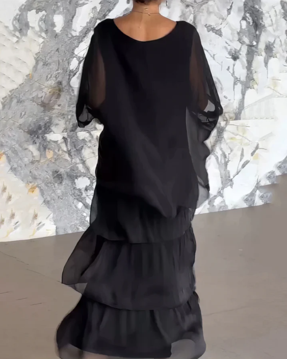 Alba™ | Lockeres Maxikleid mit Rundhalsausschnitt