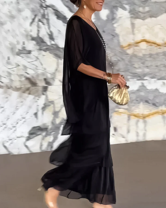 Alba™ | Lockeres Maxikleid mit Rundhalsausschnitt