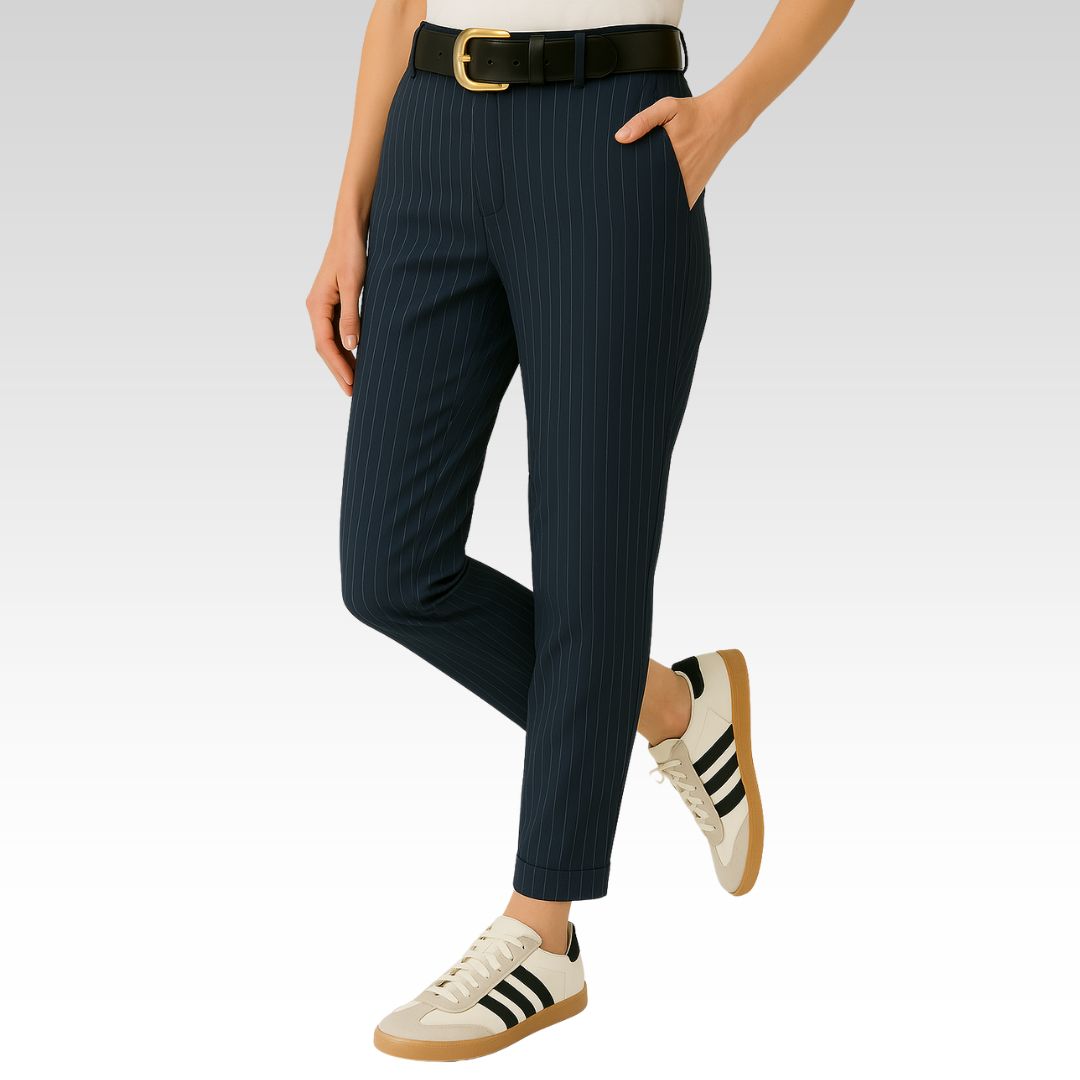 MATHILDA – PANTALON DE COSTUME À RAYURES DE HAUTE QUALITÉ