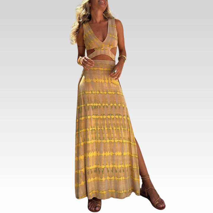NORTRUN I BEDRUCKTES AUSSCHNITTKLEID