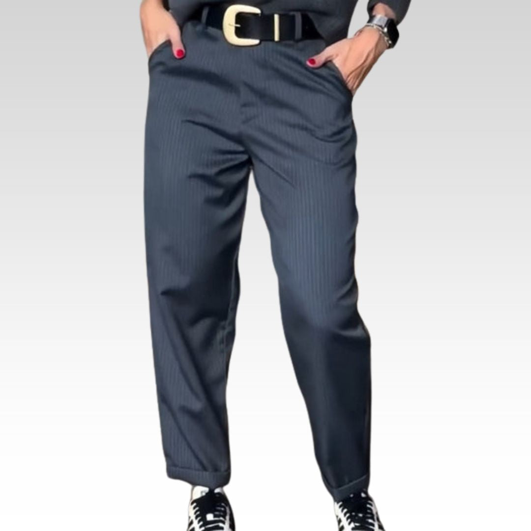 MATHILDA – PANTALON DE COSTUME À RAYURES DE HAUTE QUALITÉ