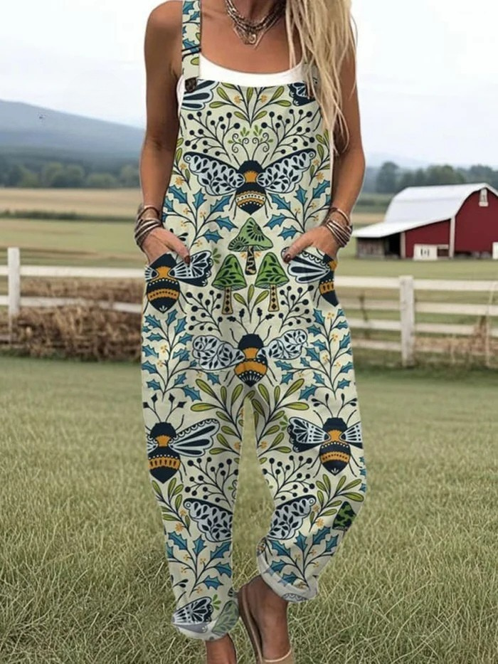 Sommer-Jumpsuit | mit besticktem Bienendesign