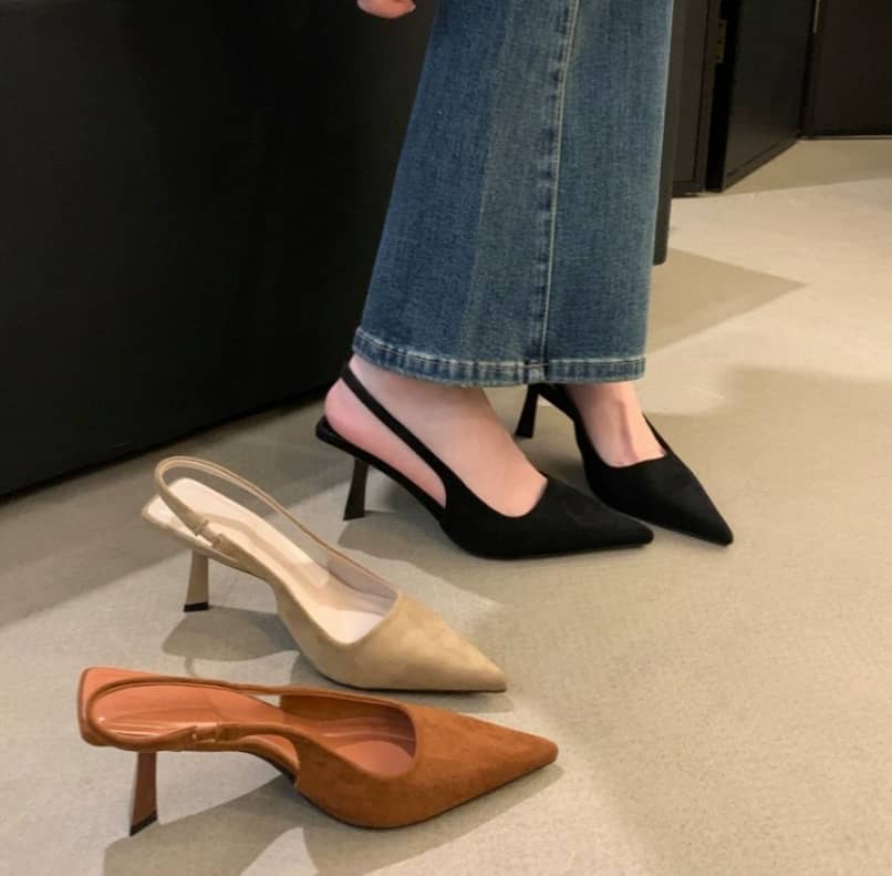 Marlena™ | Nackte Slingback-Absätze mit schmalem Absatz