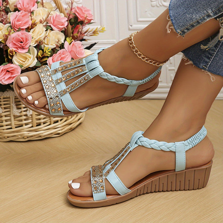 Elara™ Kristall Geflochtene Sandalen