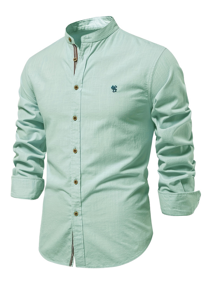 Chemise à manches longues pour homme en 100 % coton