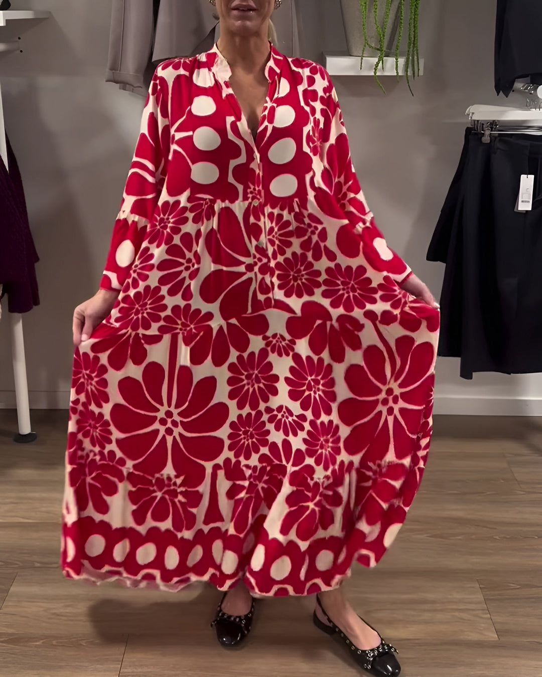 Marielle | Robe longue élégante à imprimé