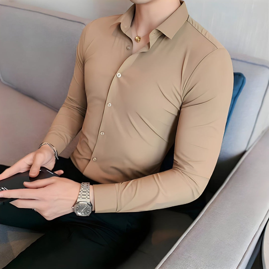 Jay| Muskel-Fit Strickhemd