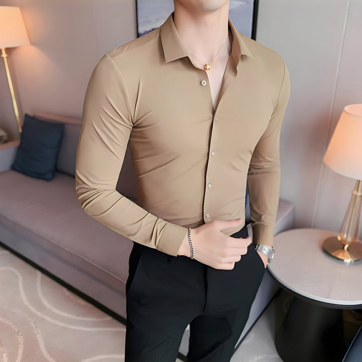 Jay| Muskel-Fit Strickhemd
