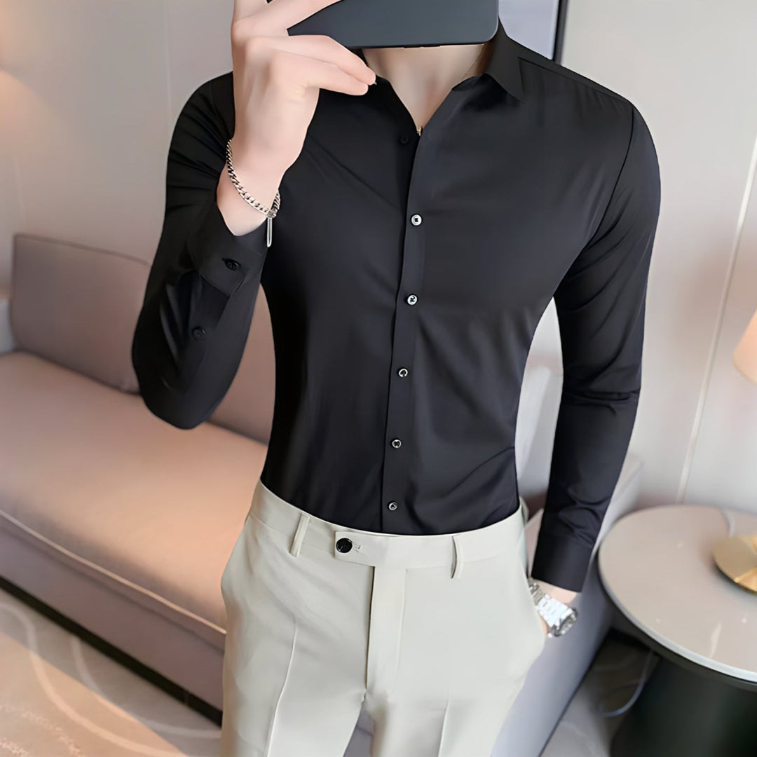 Jay| Muskel-Fit Strickhemd