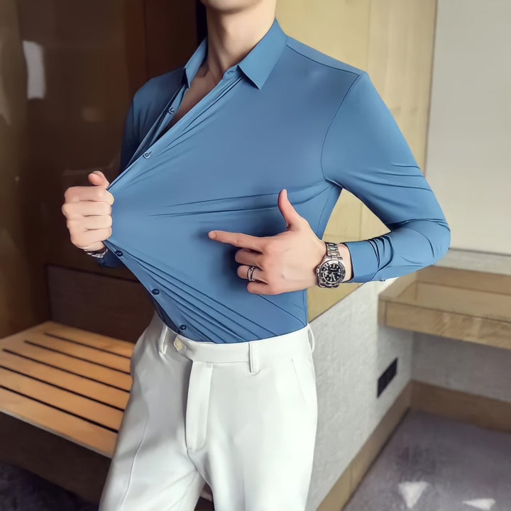 Jay| Muskel-Fit Strickhemd