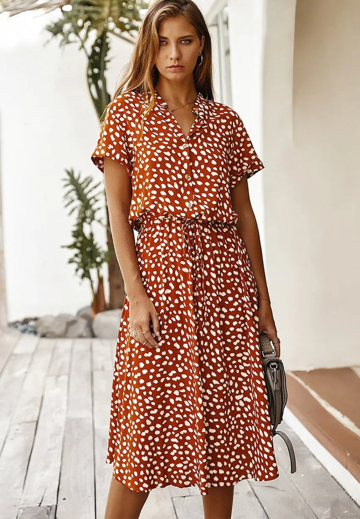 BENEDICTA I VINTAGE GEDRUCKTES KLEID