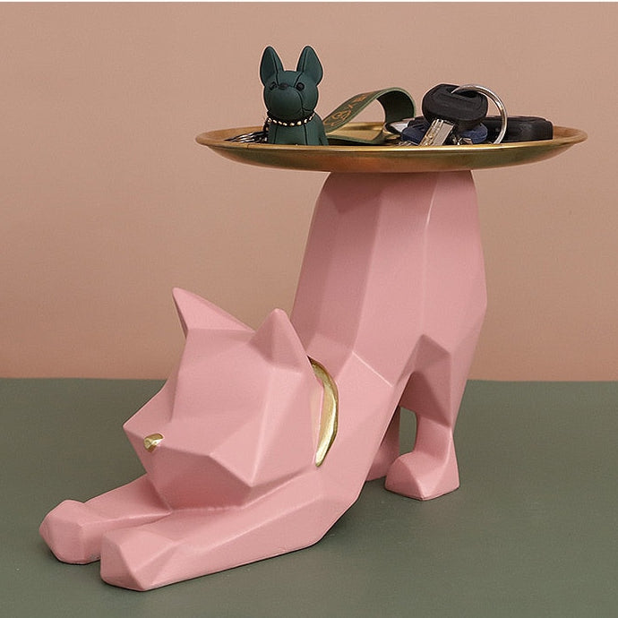 Geometrisches Katzen-Schlüsselablage