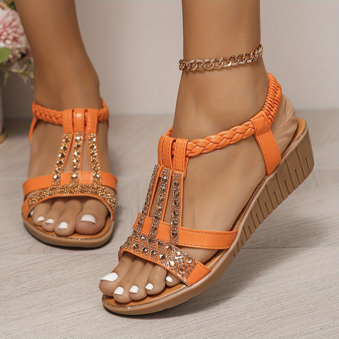 Elara™ Kristall Geflochtene Sandalen
