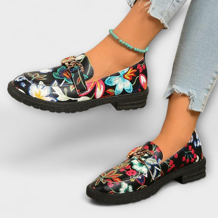 Orla – Mehrfarbige Loafer mit Blumenmuster