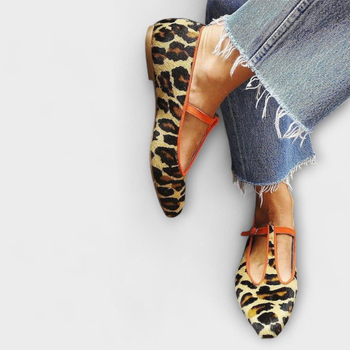 Gaia – Ballerines à bout pointu et imprimé léopard