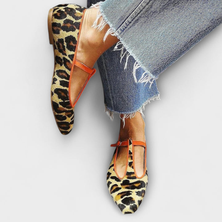 Gaia – Ballerines à bout pointu et imprimé léopard
