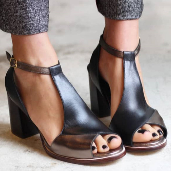 Nadaria | Escarpins à bout ouvert en patchwork noir