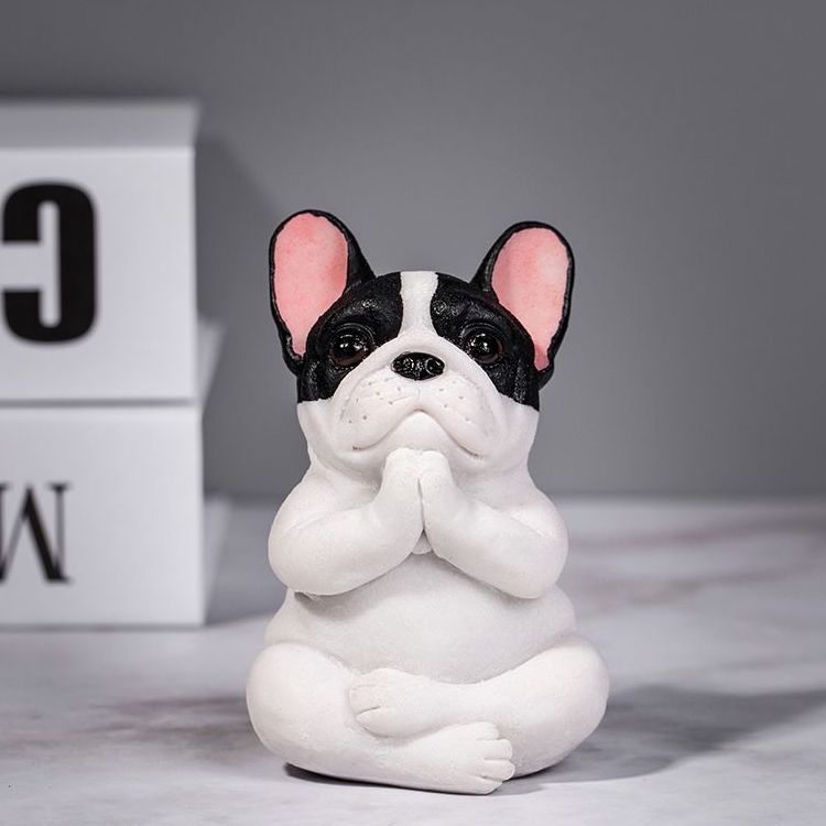 Französische Bulldogge Yoga Kunst