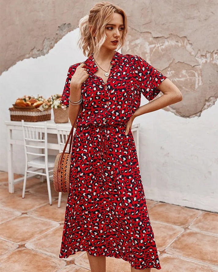 BENEDICTA I VINTAGE GEDRUCKTES KLEID