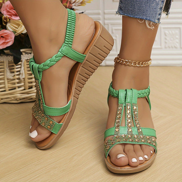 Elara™ Kristall Geflochtene Sandalen