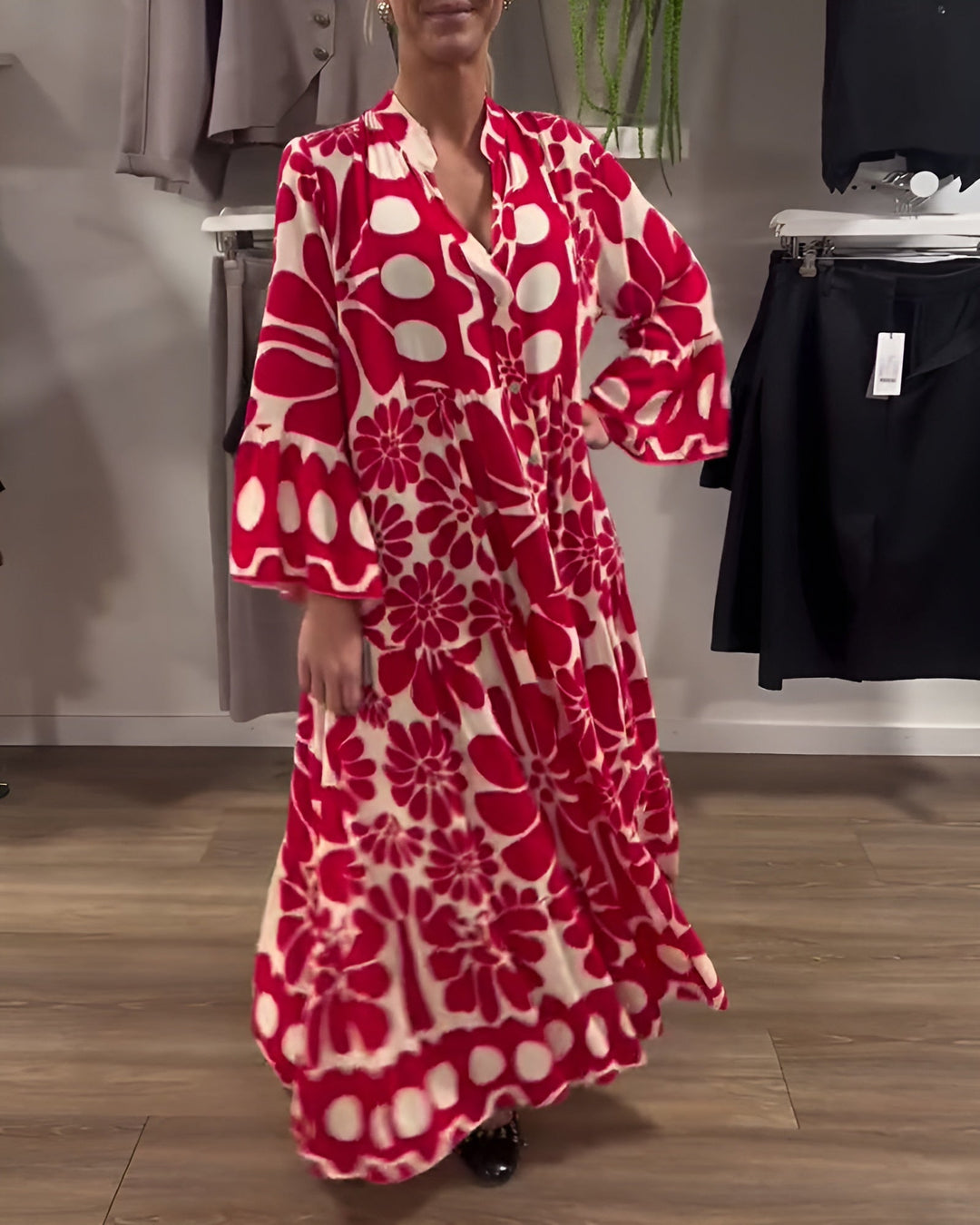 Marielle | Robe longue élégante à imprimé