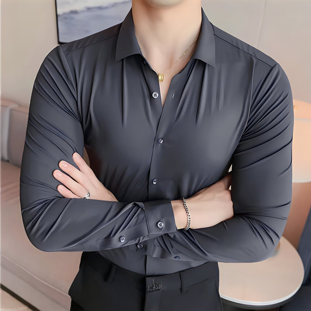 Jay| Muskel-Fit Strickhemd