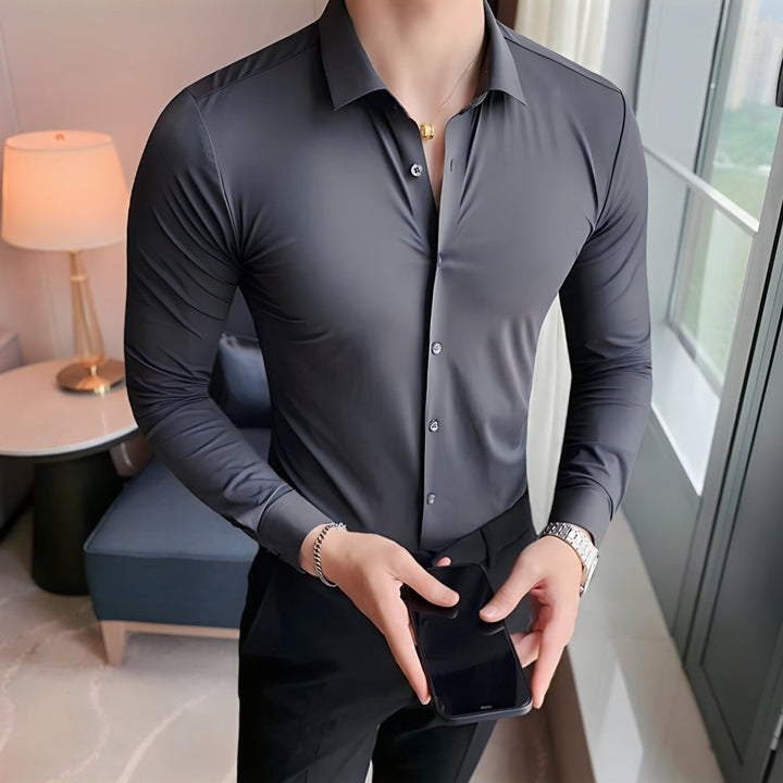 Jay| Muskel-Fit Strickhemd
