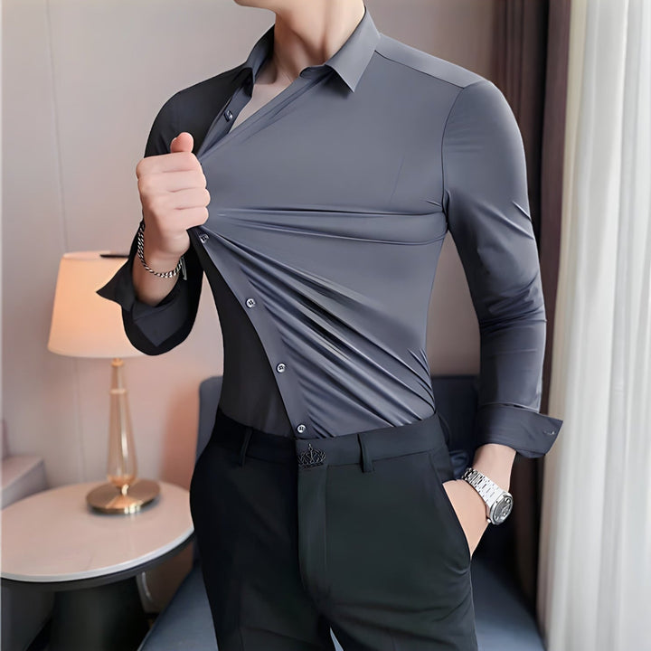 Jay| Muskel-Fit Strickhemd