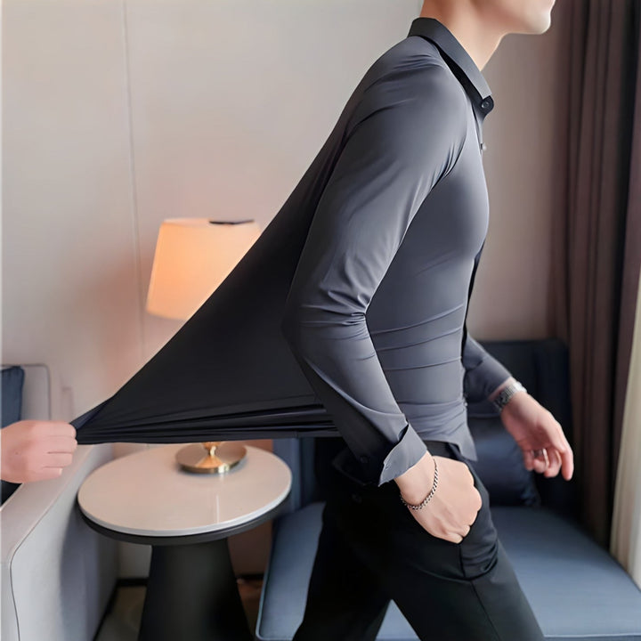 Jay| Muskel-Fit Strickhemd