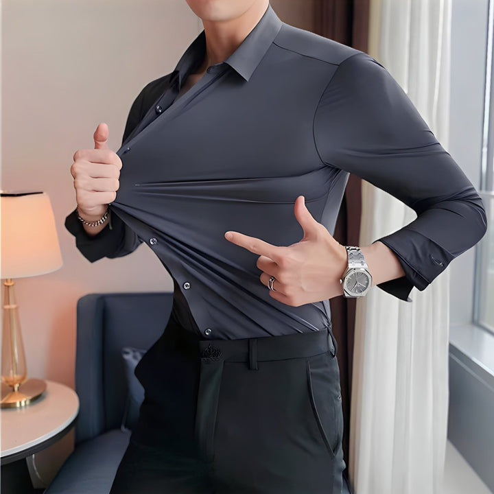 Jay| Muskel-Fit Strickhemd