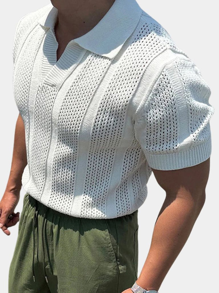 Die Solenne – Elfenbein Texturiertes Polo