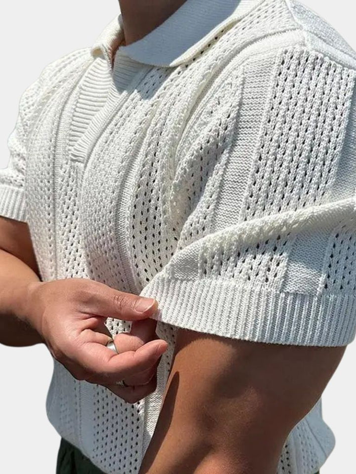Die Solenne – Elfenbein Texturiertes Polo