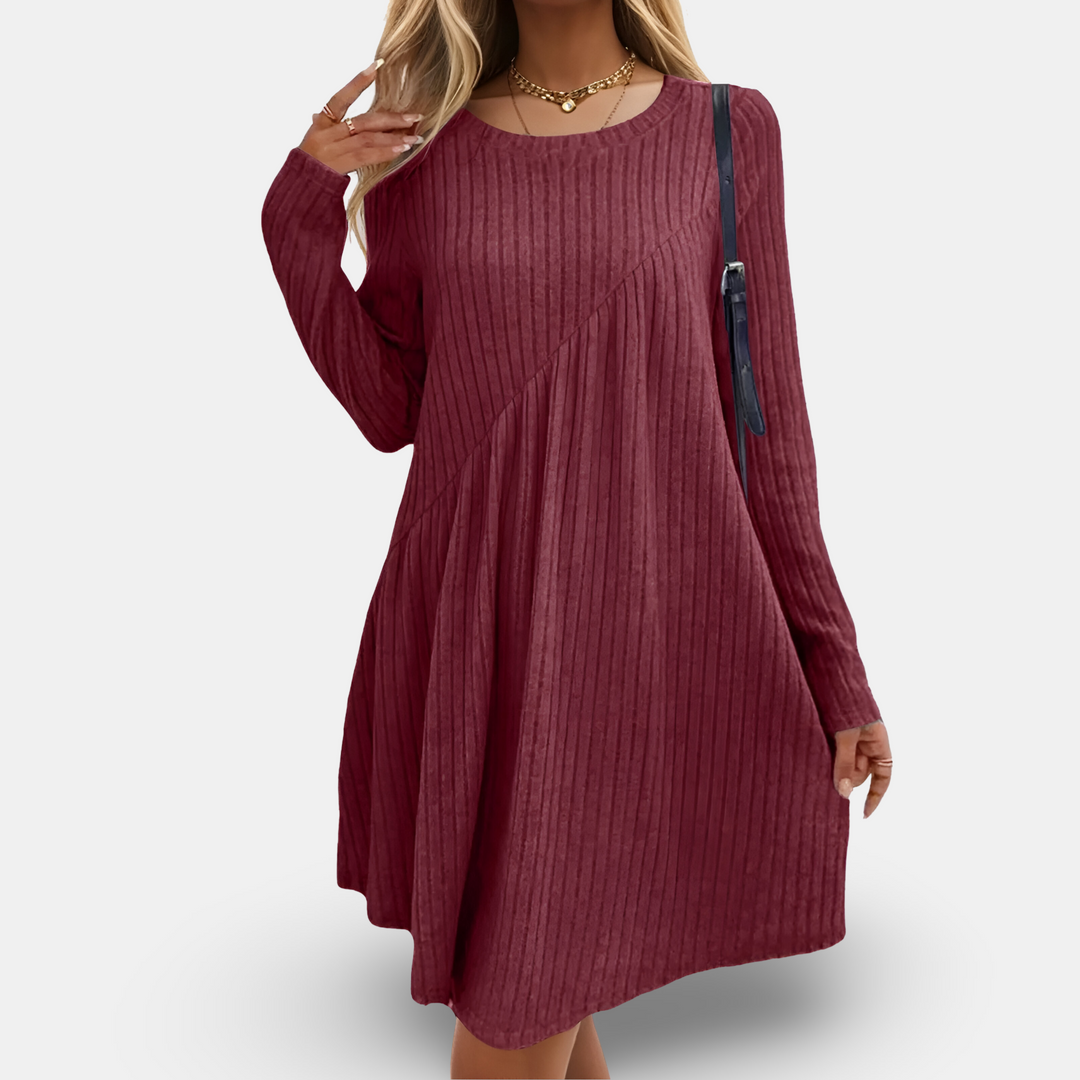 Clarita | Weiches & Bequemes Kleid mit langen Ärmeln