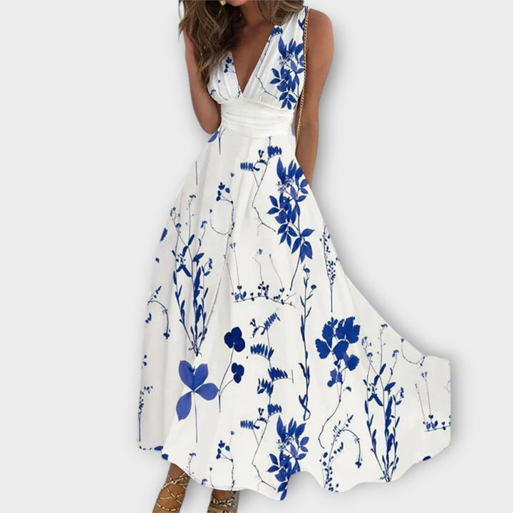 Romy - Floral V-Ausschnitt Kleid