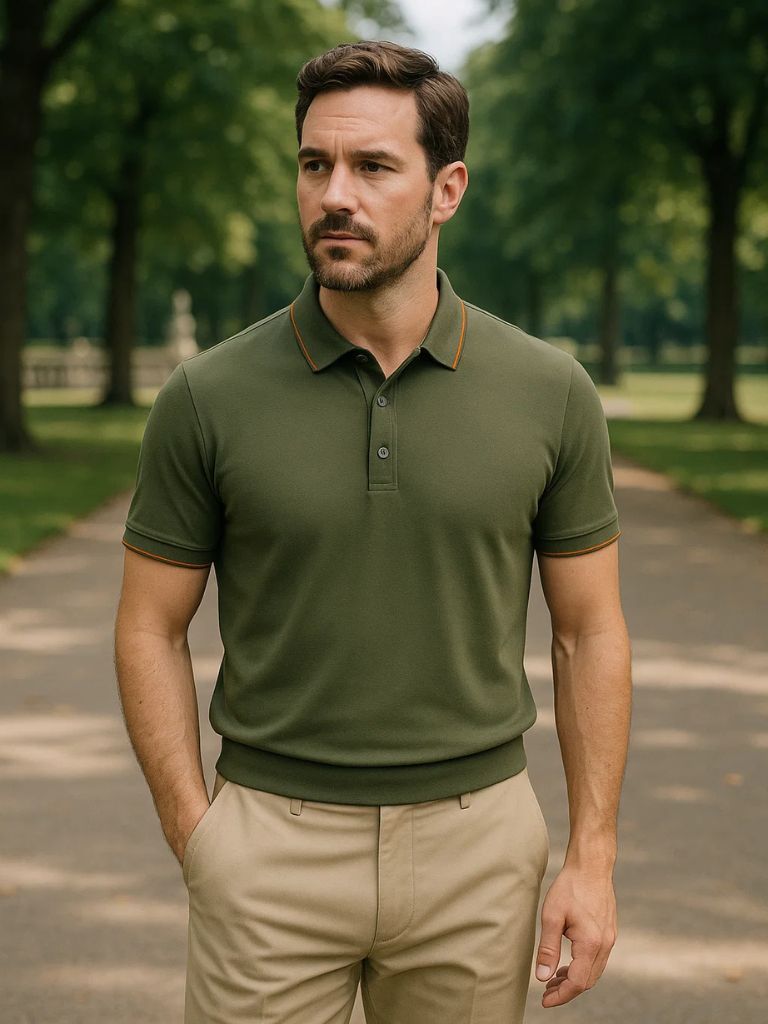 Der Aldwyn – Raffinierter Strickkragen-Polo
