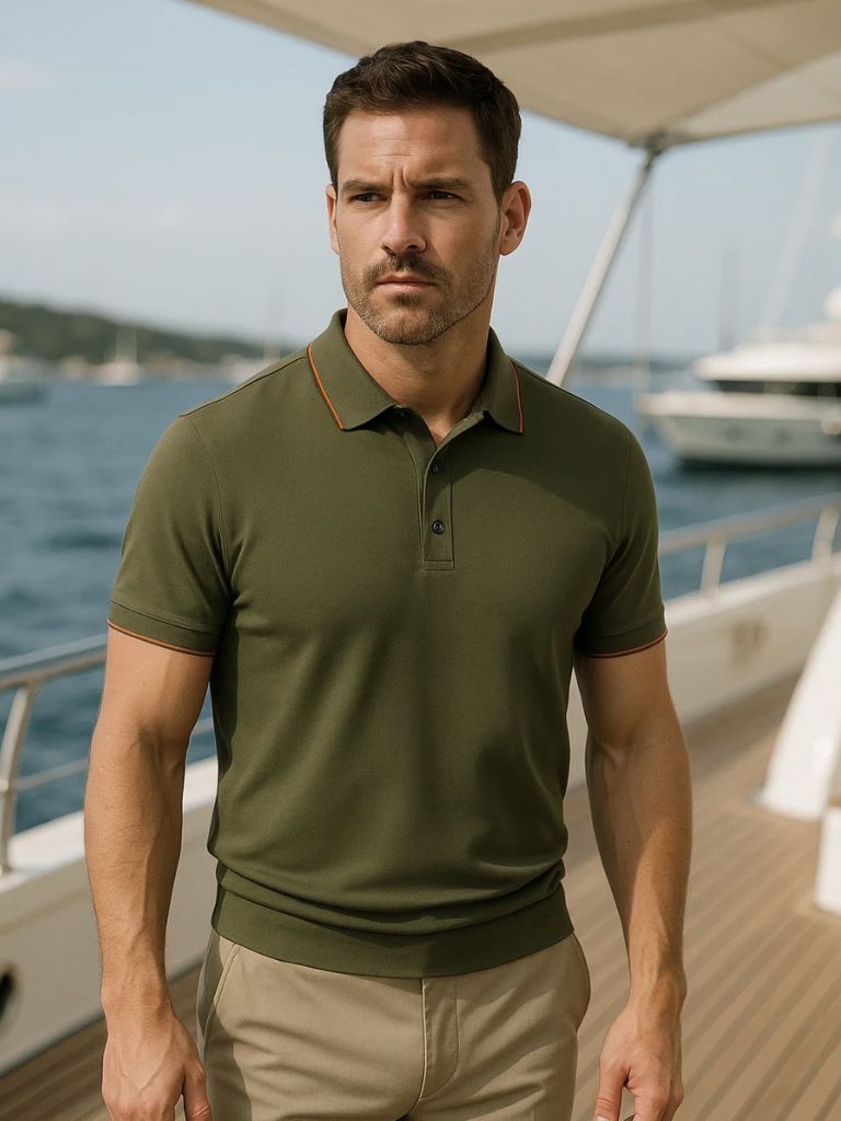 Der Aldwyn – Raffinierter Strickkragen-Polo