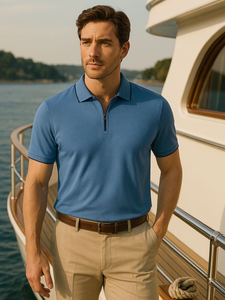 The Regis – Quarter Zip Strick Polo