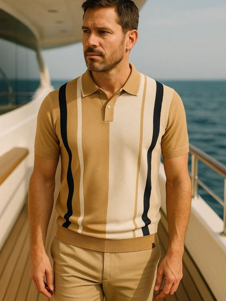 Das Crestline – Heritage Stripe Strick-Polo