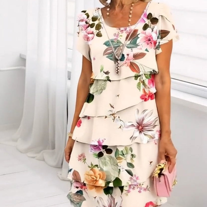 Cora | Kaskadenkleid mit Blumenmuster