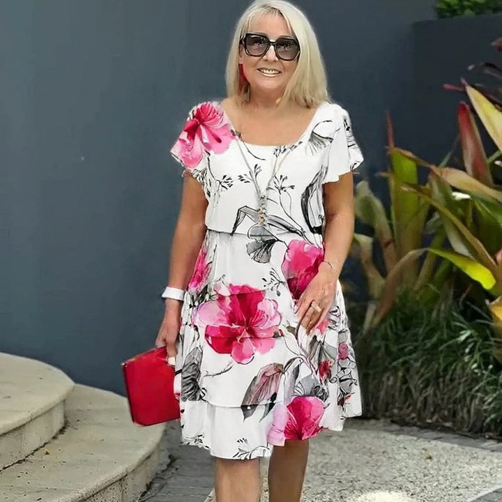 Cora | Kaskadenkleid mit Blumenmuster